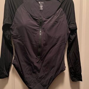 BuffBunny Black Long Sleeve Mesh Swimsuit